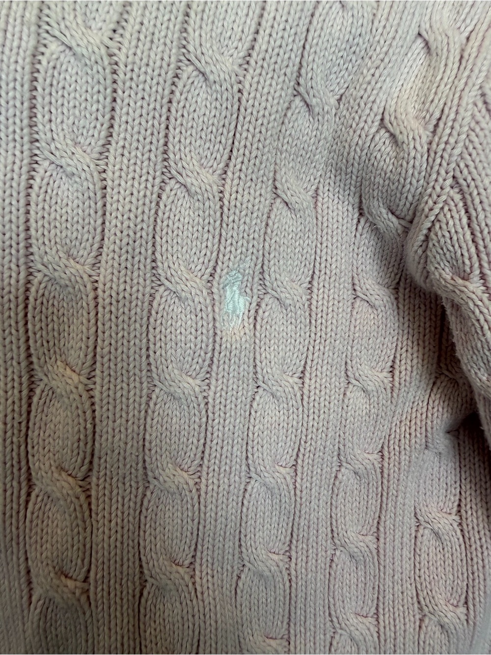 Ralph Lauren Women’s Pale Pink Cable-Knit Crewneck Sweater - Picture 3 of 7